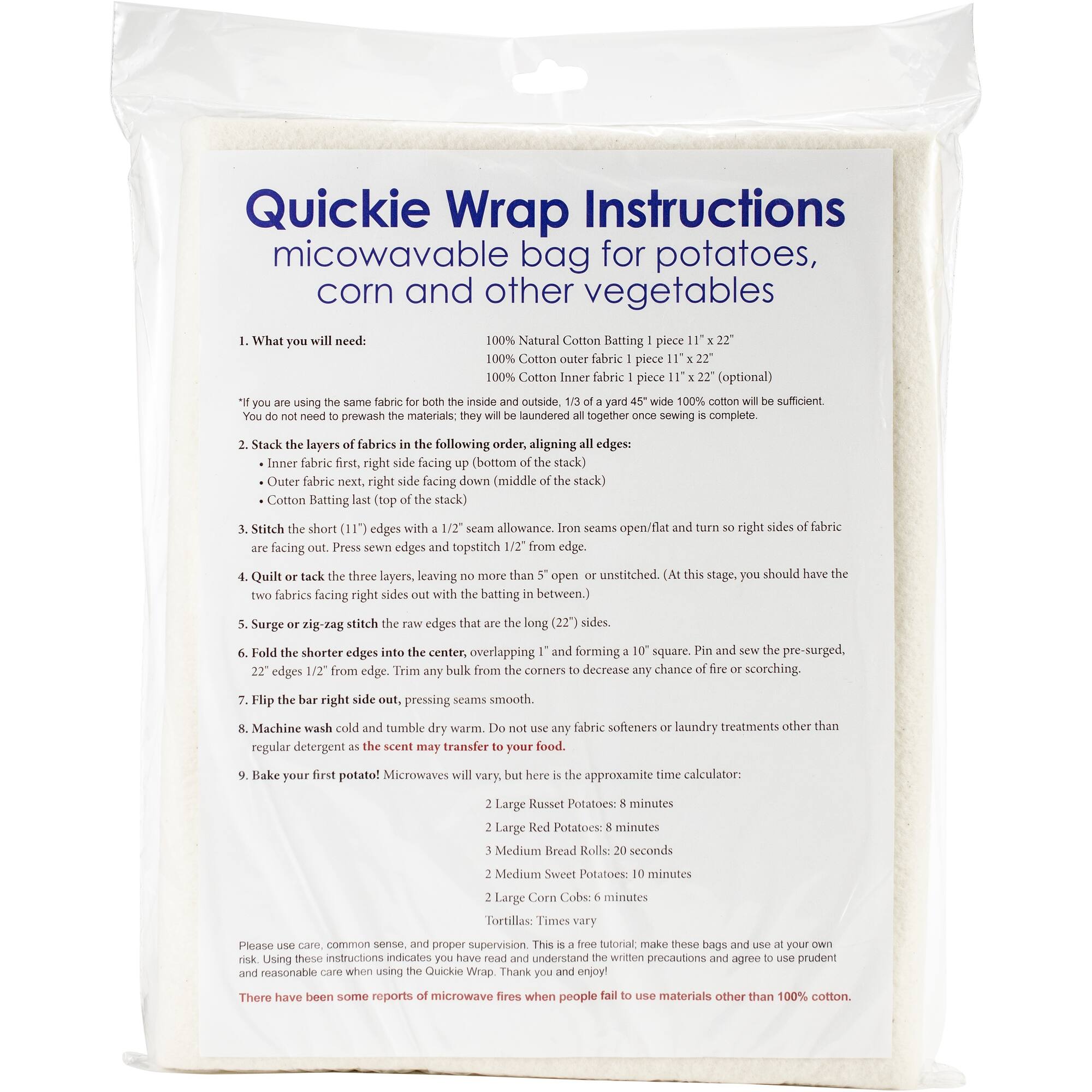 Bosal Katahdin Cotton Batting Quickie Wrap, 45" x 36"